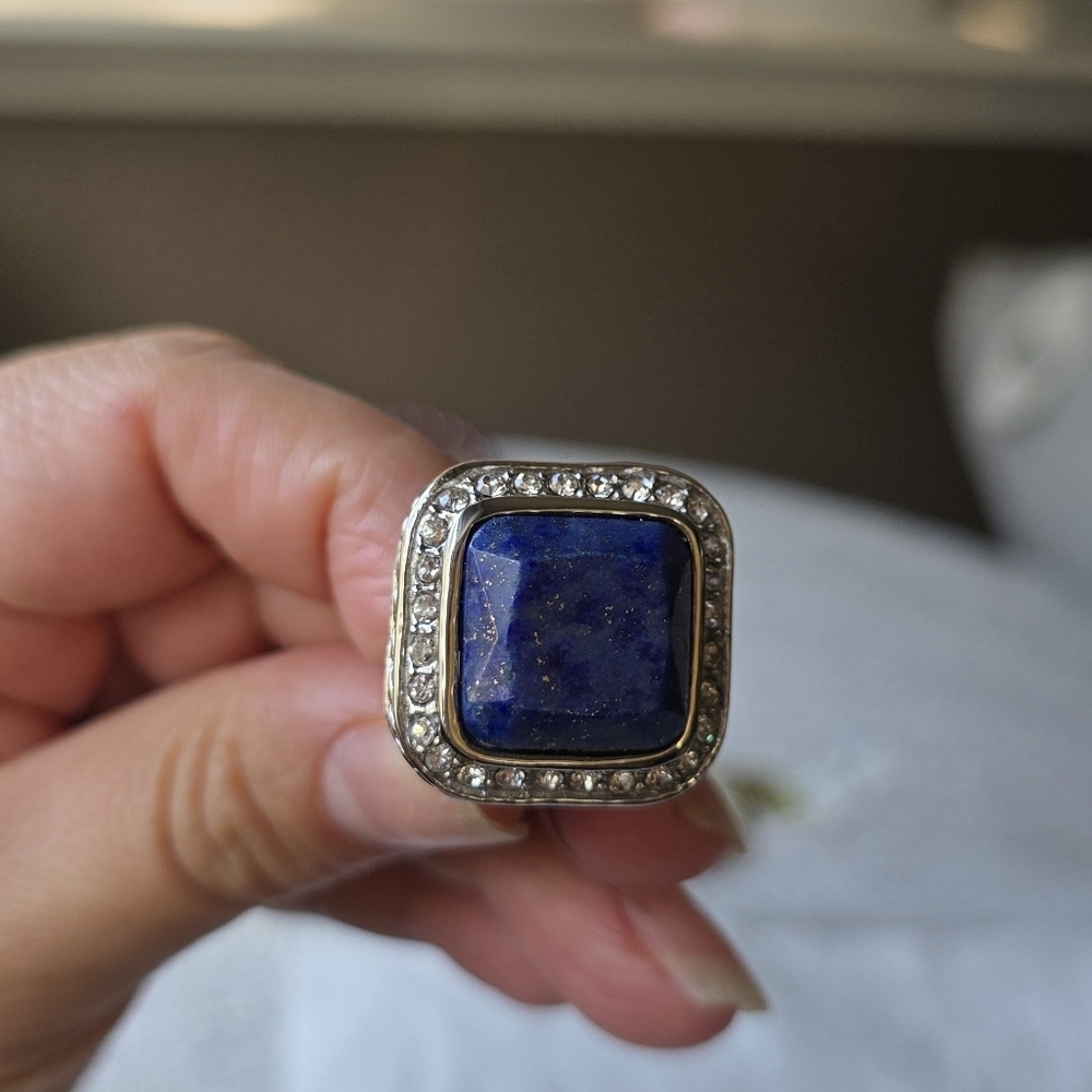 Lapis Lazuli Stainless Steel Ring Size 7 - Picture 9 of 9